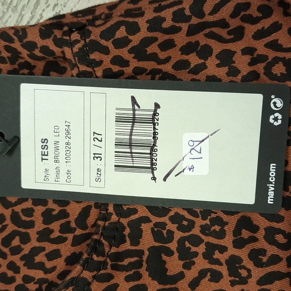 Mavi Tess brown & black high rise skinny leopard animal print jeans, NWT - Picture 14 of 14